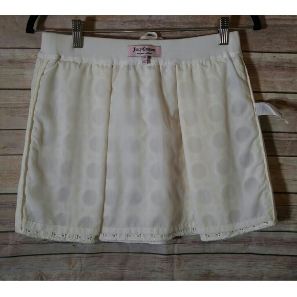 Juicy Couture Cream Circle Eyelet Mini Skirt - Picture 5 of 8